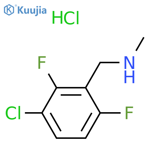 Benzenemethanamine, 3-chloro-2,6-difluoro-N-methyl-, hydrochloride (1:1) structure
