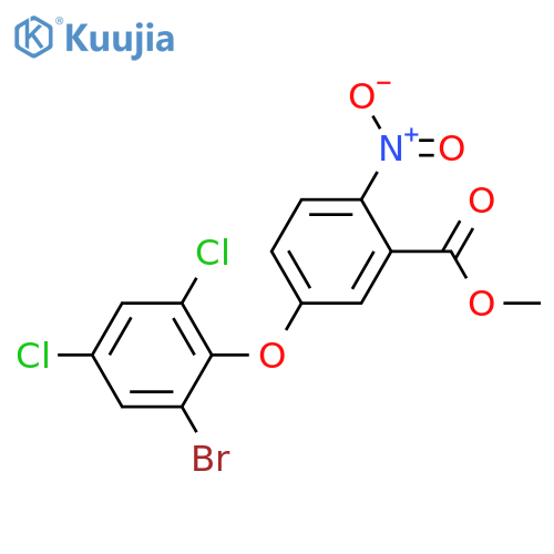 Benzoic acid, 5-(2-bromo-4,6-dichlorophenoxy)-2-nitro-, methyl ester structure