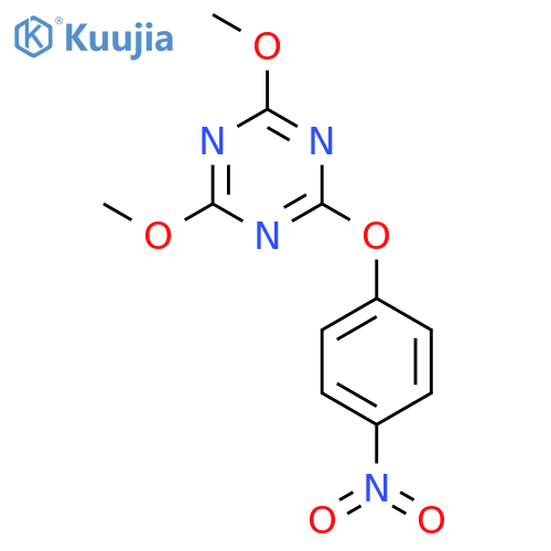 2,4-dimethoxy-6-(4-nitrophenoxy)-1,3,5-triazine structure