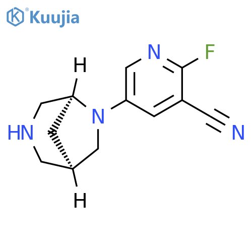3-Pyridinecarbonitrile,5-(1R,5S)-3,6-diazabicyclo[3.2.1]oct-6-yl-2-fluoro- structure