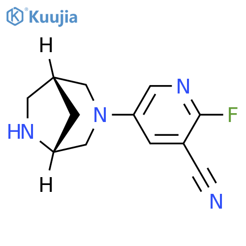 3-Pyridinecarbonitrile,5-(1R,5R)-3,6-diazabicyclo[3.2.1]oct-3-yl-2-fluoro- structure