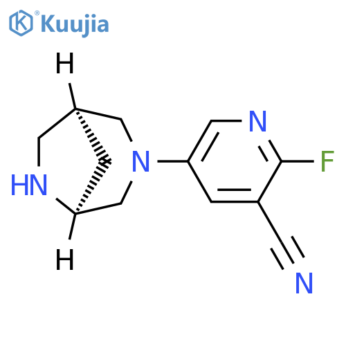 3-Pyridinecarbonitrile,5-(1S,5S)-3,6-diazabicyclo[3.2.1]oct-3-yl-2-fluoro- structure