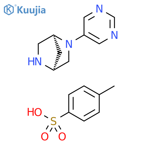 2,5-Diazabicyclo[2.2.1]heptane, 2-(5-pyrimidinyl)-, (1S,4S)-,mono(4-methylbenzenesulfonate) structure