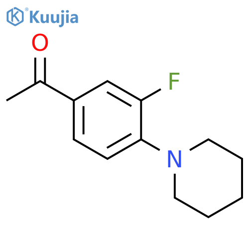 1-3-fluoro-4-(piperidin-1-yl)phenylethan-1-one structure