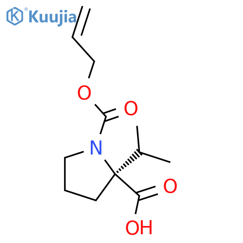 1,2-Pyrrolidinedicarboxylic acid, 2-(1-methylethyl)-, 1-(2-propen-1-yl) ester, (2S)- structure