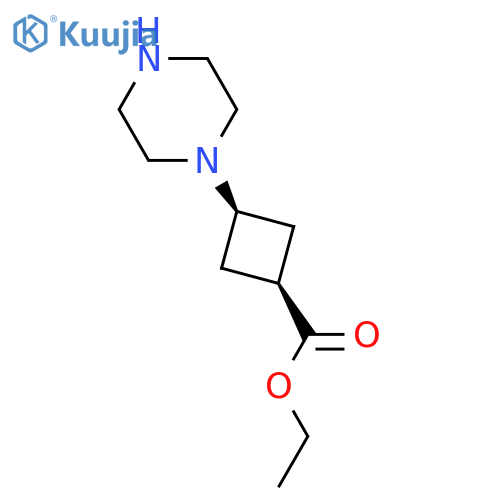 Cyclobutanecarboxylic acid, 3-(1-piperazinyl)-, ethyl ester, cis- structure