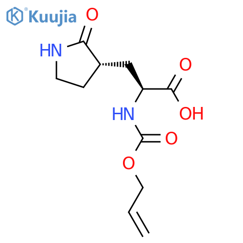 3-Pyrrolidinepropanoic acid, 2-oxo-α-[[(2-propen-1-yloxy)carbonyl]amino]-, (αS,3S)-  structure