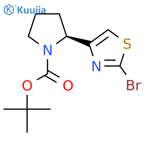 tert-butyl (2S)-2-(2-bromo-1,3-thiazol-4-yl)pyrrolidine-1-carboxylate structure