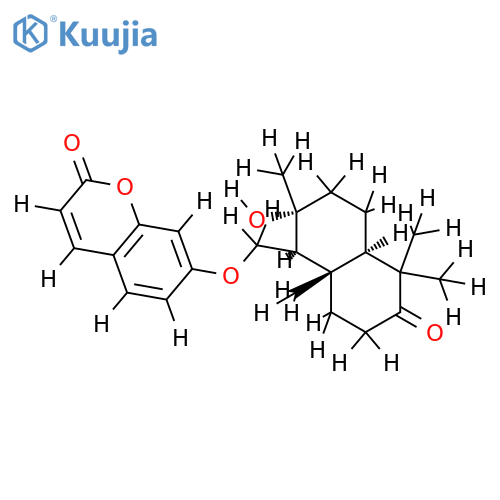 2H-1-Benzopyran-2-one,7-[[(1S,2R,4aR,8aS)-decahydro-2-hydroxy-2,5,5,8a-tetramethyl-6-oxo-1-naphthalenyl]methoxy]- structure