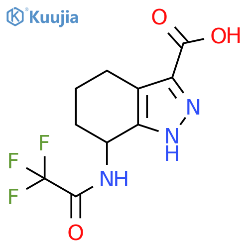 4,5,6,7-Tetrahydro-7-[(2,2,2-trifluoroacetyl)amino]-1H-indazole-3-carboxylic acid structure