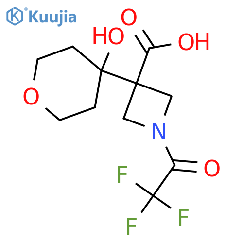 3-Azetidinecarboxylic acid, 3-(tetrahydro-4-hydroxy-2H-pyran-4-yl)-1-(2,2,2-trifluoroacetyl)- structure