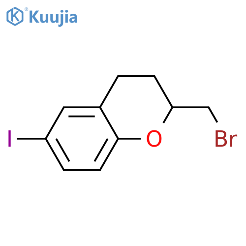 2H-1-Benzopyran, 2-(bromomethyl)-3,4-dihydro-6-iodo- structure