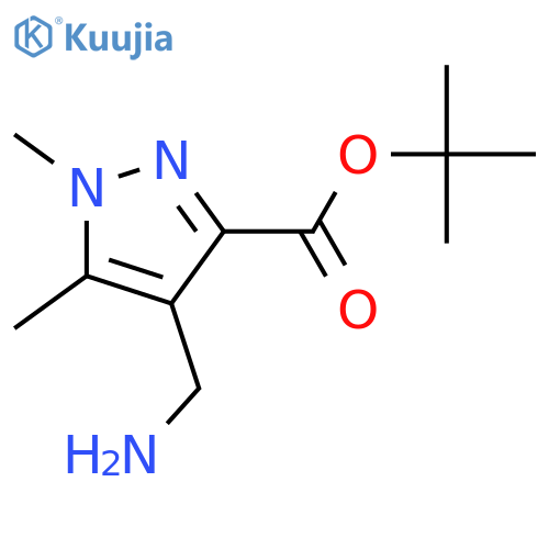 1H-Pyrazole-3-carboxylic acid, 4-(aminomethyl)-1,5-dimethyl-, 1,1-dimethylethyl ester structure