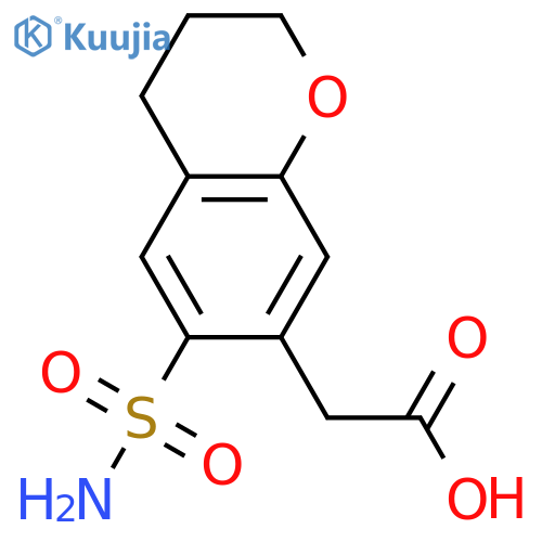 2H-1-Benzopyran-7-acetic acid, 6-(aminosulfonyl)-3,4-dihydro- structure