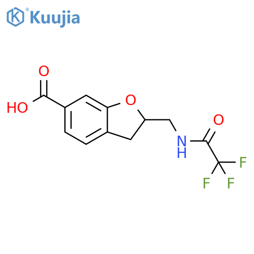 2,3-Dihydro-2-[[(2,2,2-trifluoroacetyl)amino]methyl]-6-benzofurancarboxylic acid structure
