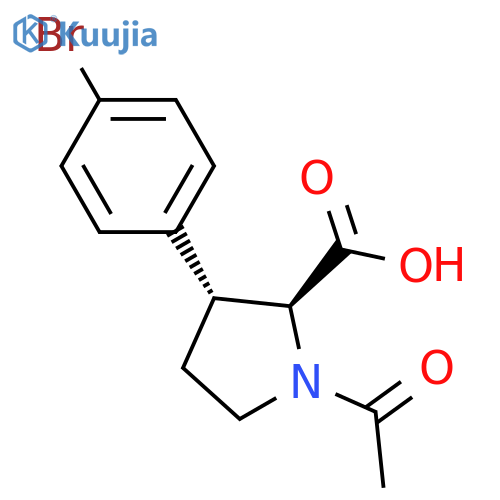 D-Proline, 1-acetyl-3-(4-bromophenyl)-, (3S)-rel- structure