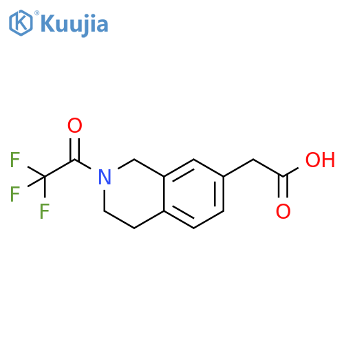 2-2-(2,2,2-trifluoroacetyl)-1,2,3,4-tetrahydroisoquinolin-7-ylacetic acid structure