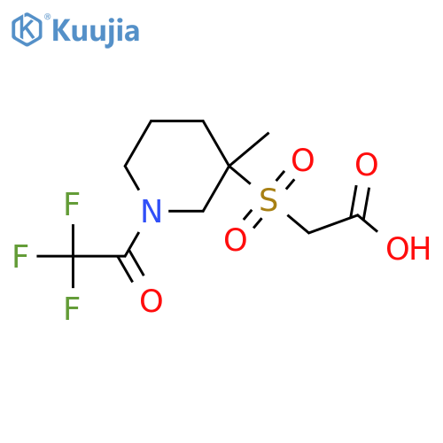 Acetic acid, 2-[[3-methyl-1-(2,2,2-trifluoroacetyl)-3-piperidinyl]sulfonyl]-  structure