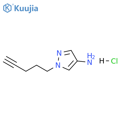 1H-Pyrazol-4-amine, 1-(4-pentyn-1-yl)-, hydrochloride (1:1) structure