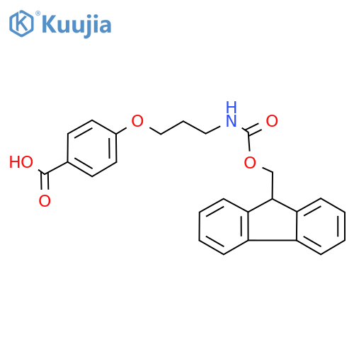 4-3-({(9H-fluoren-9-yl)methoxycarbonyl}amino)propoxybenzoic acid structure