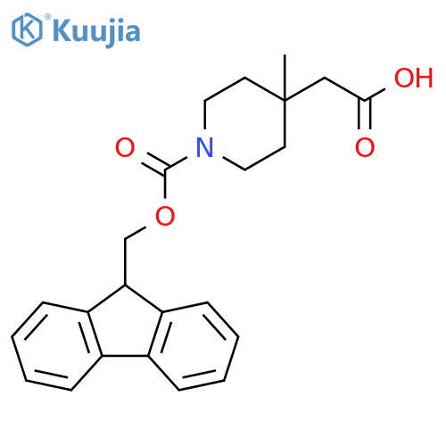 1-[(9H-Fluoren-9-ylmethoxy)carbonyl]-4-methyl-4-piperidineacetic acid structure