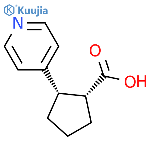 Cyclopentanecarboxylic acid, 2-(4-pyridinyl)-, (1R,2S)-rel- structure