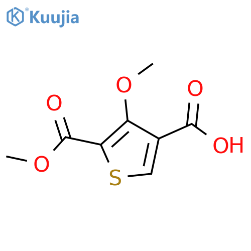 4-methoxy-5-(methoxycarbonyl)thiophene-3-carboxylic acid structure