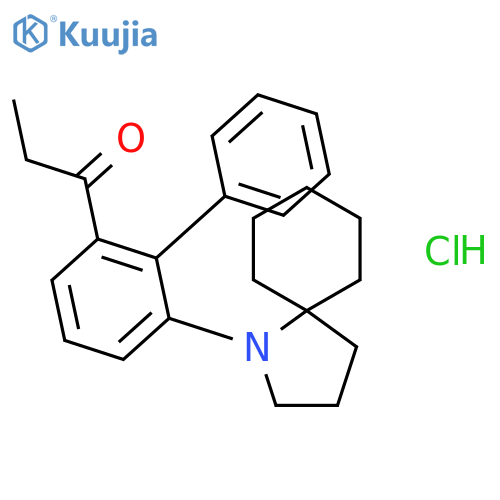 1-Propanone,3-(1-azaspiro[4.5]dec-1-yl)-1,2-diphenyl-, hydrochloride (1:1) structure