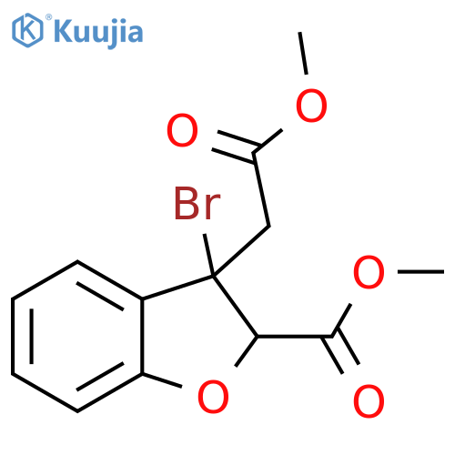 3-Benzofuranacetic acid, 3-bromo-2,3-dihydro-2-(methoxycarbonyl)-, methyl ester structure