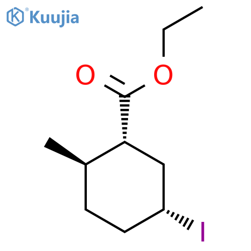 Cyclohexanecarboxylic acid, 5-iodo-2-methyl-, ethyl ester, (1R,2R,5R)- structure