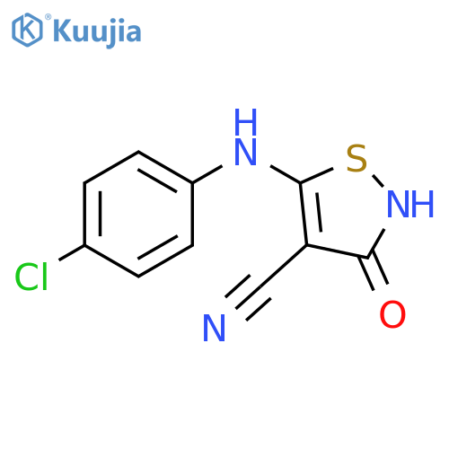 4-Isothiazolecarbonitrile, 5-[(4-chlorophenyl)amino]-2,3-dihydro-3-oxo- structure