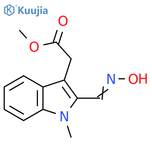 1H-Indole-3-acetic acid, 2-[(hydroxyimino)methyl]-1-methyl-, methylester structure