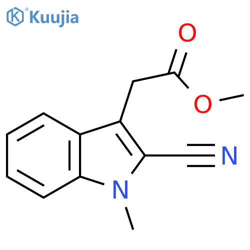 1H-Indole-3-acetic acid, 2-cyano-1-methyl-, methyl ester structure