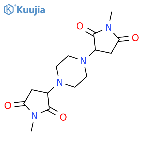 2,5-Pyrrolidinedione, 3,3'-(1,4-piperazinediyl)bis[1-methyl- structure