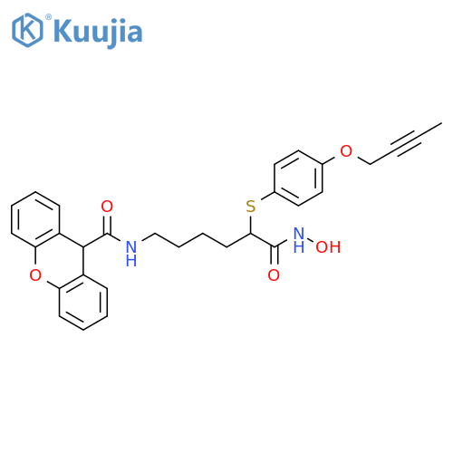 9H-Xanthene-9-carboxamide,N-[5-[[4-(2-butynyloxy)phenyl]thio]-6-(hydroxyamino)-6-oxohexyl]- structure
