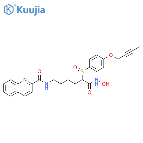 2-Quinolinecarboxamide,N-[5-[[4-(2-butynyloxy)phenyl]sulfinyl]-6-(hydroxyamino)-6-oxohexyl]- structure