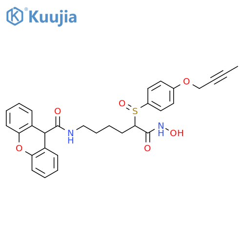 9H-Xanthene-9-carboxamide,N-[5-[[4-(2-butynyloxy)phenyl]sulfinyl]-6-(hydroxyamino)-6-oxohexyl]- structure