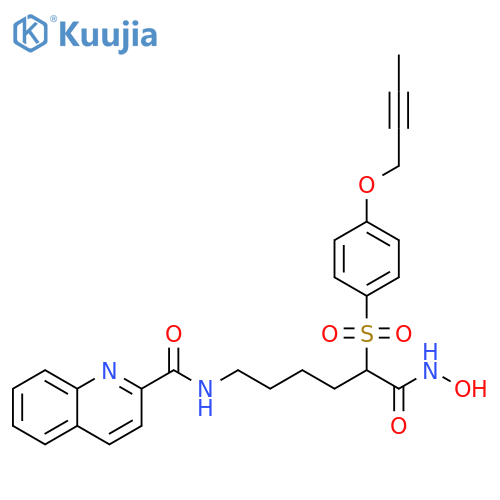 2-Quinolinecarboxamide,N-[5-[[4-(2-butynyloxy)phenyl]sulfonyl]-6-(hydroxyamino)-6-oxohexyl]- structure