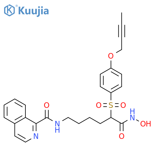 1-Isoquinolinecarboxamide,N-[5-[[4-(2-butynyloxy)phenyl]sulfonyl]-6-(hydroxyamino)-6-oxohexyl]- structure
