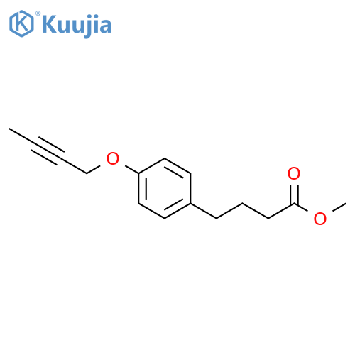 Benzenebutanoic acid, 4-(2-butynyloxy)-, methyl ester structure