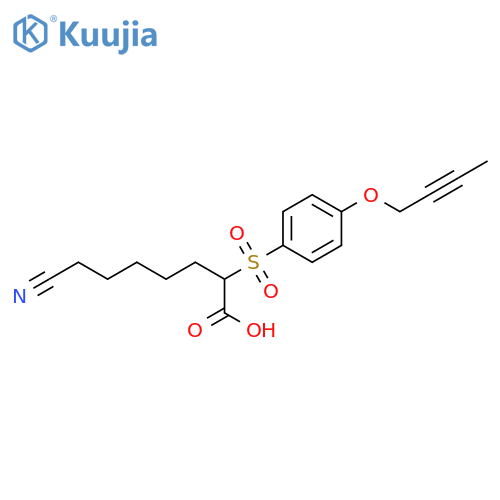 Heptanoic acid, 2-[[4-(2-butynyloxy)phenyl]sulfonyl]-7-cyano- structure
