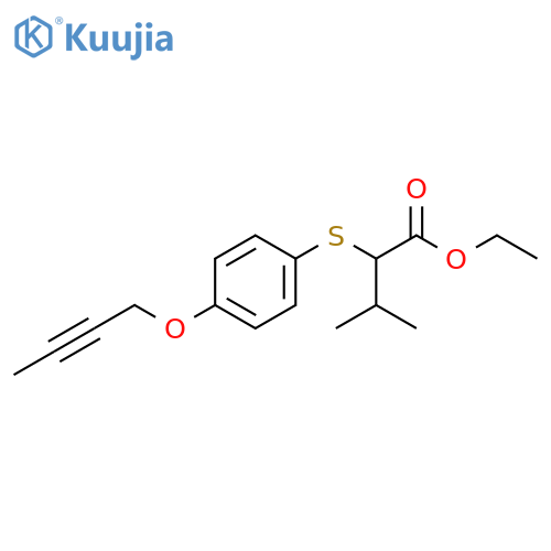Butanoic acid, 2-[[4-(2-butynyloxy)phenyl]thio]-3-methyl-, ethyl ester structure