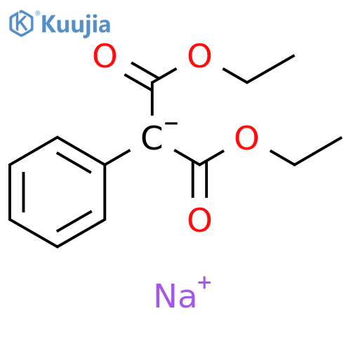 Propanedioic acid, 2-phenyl-, 1,3-diethyl ester, ion(1-), sodium (1:1) structure