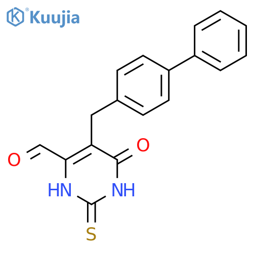 4-Pyrimidinecarboxaldehyde,5-([1,1'-biphenyl]-4-ylmethyl)-1,2,3,6-tetrahydro-6-oxo-2-thioxo- structure