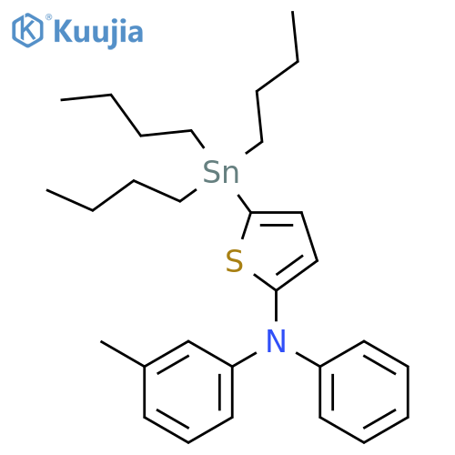 2-Thiophenamine, N-(3-methylphenyl)-N-phenyl-5-(tributylstannyl)- structure