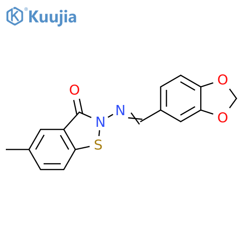 1,2-Benzisothiazol-3(2H)-one,2-[(1,3-benzodioxol-5-ylmethylene)amino]-5-methyl- structure