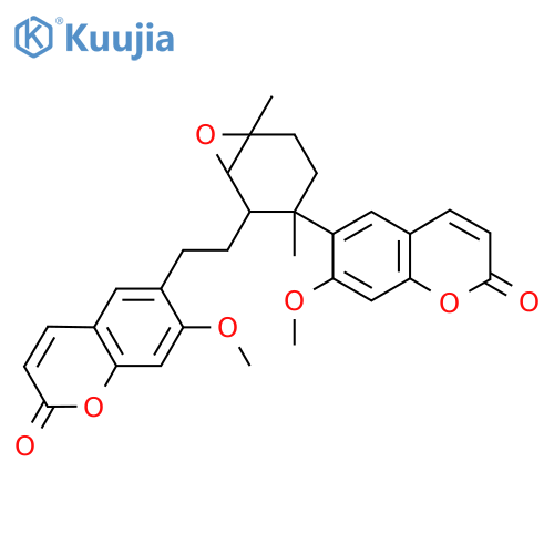 7-Methoxy-6-[2-[3-(7-methoxy-2-oxochromen-6-yl)-3,6-dimethyl-7-oxabicyclo[4.1.0]heptan-2-yl]ethyl]chromen-2-one structure