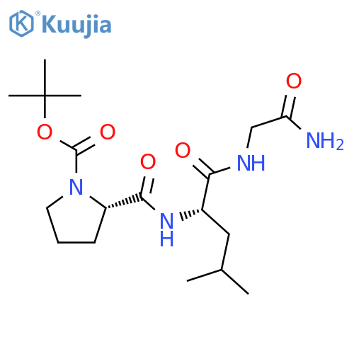 Glycinamide, 1-[(1,1-dimethylethoxy)carbonyl]-L-prolyl-L-leucyl- structure