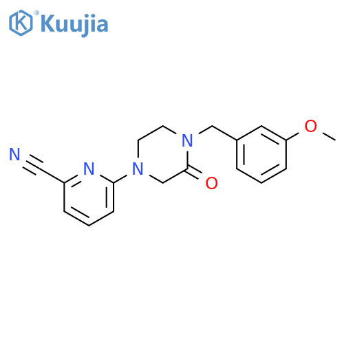 6-{4-[(3-methoxyphenyl)methyl]-3-oxopiperazin-1-yl}pyridine-2-carbonitrile structure
