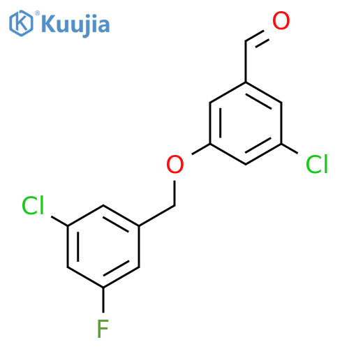 3-Chloro-5-[(3-chloro-5-fluorophenyl)methoxy]benzaldehyde structure